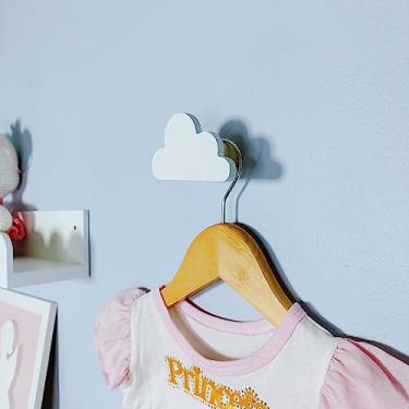 Imagem de Gancho de parede Mdf laminado de Nuvem borda colorida