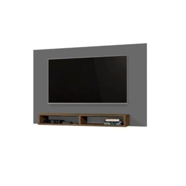 Imagem de Painel MAN 1.37m Para TV Até 50'' Com Nichos Para Aparelhos e Obvjetos de Decoração Cor Cinza/Jequitiba
