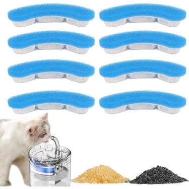 Imagem de Kit com 8 Substituição Do Filtro Fonte Para Gatos Compatível com bebedouro de fonte de...