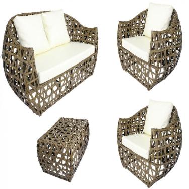 Imagem de Jogo Sofá e Poltronas Dubai em Alumínio Jardim, Área, Sala Trama