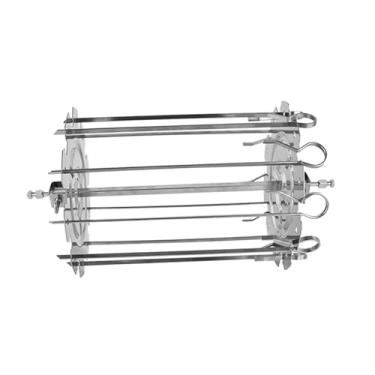 Imagem de Generic Acessório da grade da gaiola do espeto da rotisserie, conjunto universal do espeto do kebab do acampamento do piquenique para a asa de frango, bife do