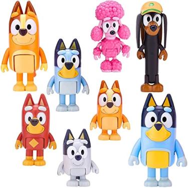 Imagem de ViliV Wolfs-Bluey Figures Toys Playset, Wolves-Bluey Action Figurines Family and Friends Set; Bingo, Bandit (Dad), Chilli (Mum), Coco, Snickers, Rusty and Muffin- Cake Toppers 8 PCS