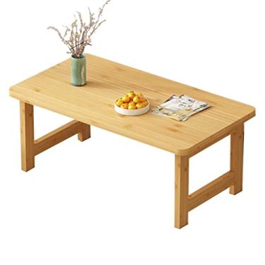 Imagem de Mesa de centro dobrável de madeira, mesa baixa para sentar no chão, mesa de chá de tatami japonesa para sala de estar, café de estudo ou até mesmo varanda (madeira 120 * 60 * 45 cm) lofty ambition