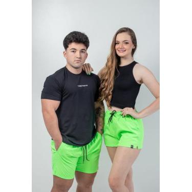 Imagem de Kit  Beach Shorts Casal - Verde Neon - Tres Trevo