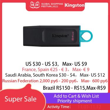 Imagem de Kingston-USB Flash Drives  PenDrives de Alta Velocidade  Pen Drive Original  16GB  100 G3  USB 3.0