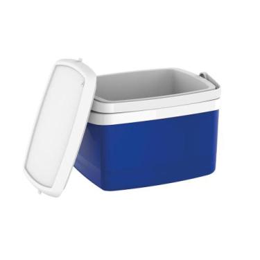 Imagem de Caixa Termica Cooler Bebidas 12L Azul Porta Copos Soprano