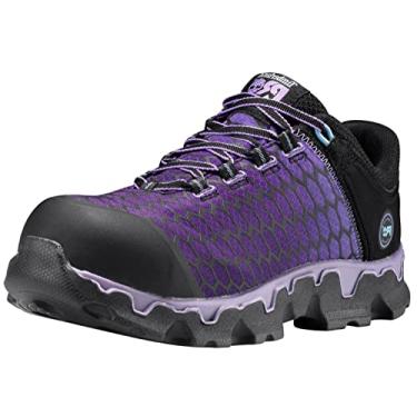 Imagem de Timberland PRO Tênis feminino Powertrain Sport Alloy Toe SD+ Industrial e de Construção, Preto/roxo, 7 Wide