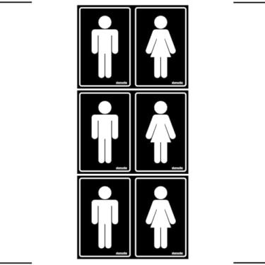 Imagem de Combo 3 Placas De Sinalização Banheiro Masculino - Feminino 20x15 Ekomunike - A-467 F9e