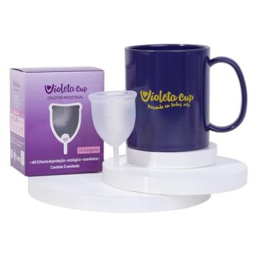 Imagem de Violeta Cup Kit Coletor Menstrual B Transparente + Caneca Higienizadora. . Incolor. Tipo B Mulheres Com Até 29 Anos E Sem Filhos. E/Ou Com Colo Do Áštero De Altura Baixa