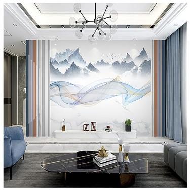 Imagem de TUYIFA Papel de parede 3D papel de parede de lápis-lazúli fundo azul mural decoração sala de estar quarto sofá escritório (138''x100''(350x256 cm), pano de seda)