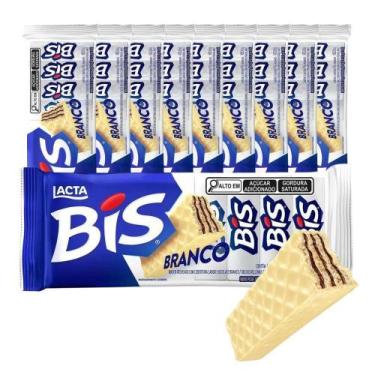 Imagem de Bis Chocolate Branco Lacta Kit 10 Caixas Com 16 Unidades