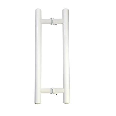 Imagem de Puxador H Tubular Duplo Porta Madeira Vidro 40Cm Branco
