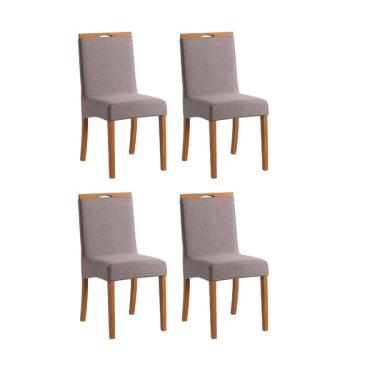 Imagem de Conjunto 4 Cadeiras Para Sala De Jantar Romana Capuccino