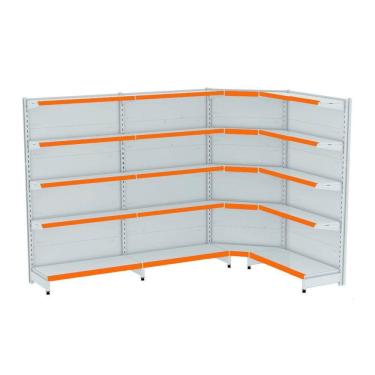 Imagem de Gondola Parede 170 Fit Ate 3 Metros 1 Canto Branco 20b Pe La