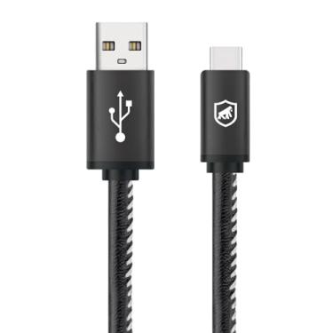 Imagem de Gshield Cabo Turbo Militar Tipo C/USB-A Carregamento Rápido 3A Qualcomm 3.0, Nylon Trançado 1,5 Metros