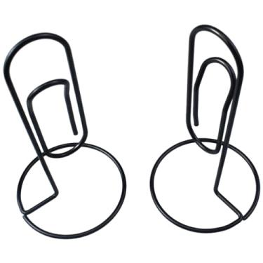 Imagem de FDXGYH 2 clipes de papel criativos para pasta de mensagens, porta-cartões de visita, acessório de escritório [preto]