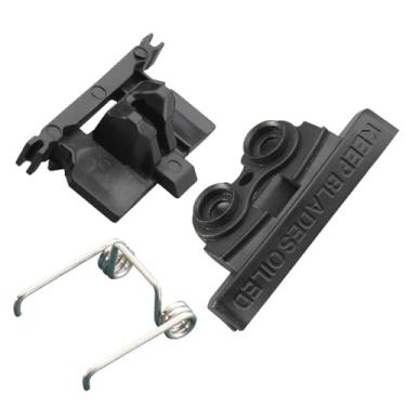 Imagem de VRMETA Aparador de cabelo DIY fixações marrons tensão de mola e seguidor de came ajuste Wahl Magic Clip 8148/8504/8591/1919 peça de reparo (fixações pretas)