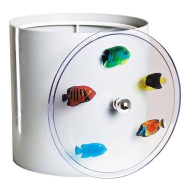 Imagem de Cesto De Lixo Decorado Peixinhos Branco