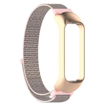 Imagem de Pulseiras NSmart em aço e nylon compativeis com Galaxy Fit2 SM-R220 (R220, Rosa Sand)