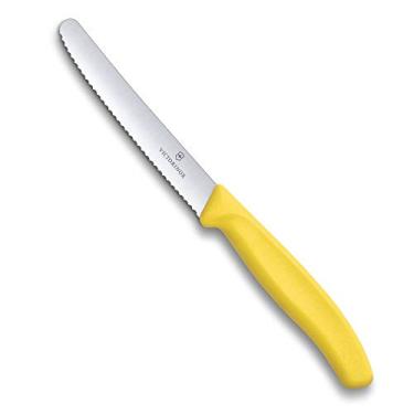 Imagem de Victorinox VIC-6.7836.L118 Swiss Classic Utility - Lâmina redonda serrilhada colorida de 10 cm de largura no cabo amarelo