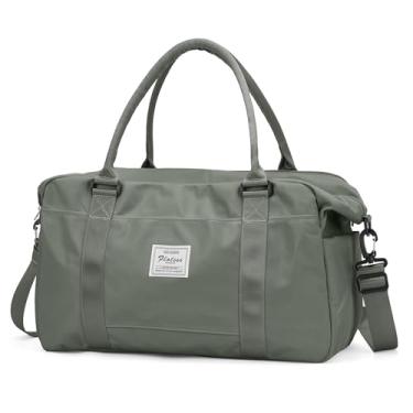 Imagem de Bolsa esportiva de viagem, bolsa esportiva de ginástica, bolsa de ombro para noite de fim de semana para mulheres, H - verde, Large, Bolsa de viagem