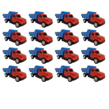 Imagem de Kit com 16 caminhões basculante caminhão de brinquedo com caçamba