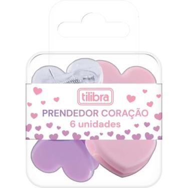Imagem de Tilibra - Prendedor para Papel Coração - 6 Unidades