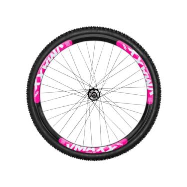 Imagem de Kit Bicicleta Aro 26 Par de Roda 26 Vzan Vmaxx Cubo Rosca Rolamentado Pneu Camara,Preto Rosa
