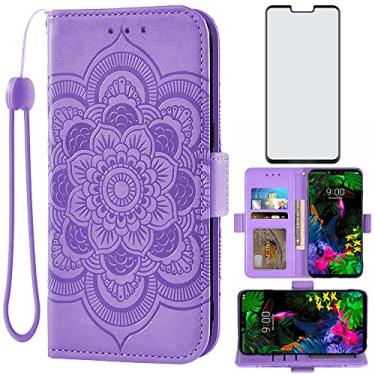 Imagem de Asuwish Capa carteira compatível com LG G8 ThinQ e protetor de tela de vidro temperado capa flip de couro com suporte para cartão capas de celular para LGG8 Thin Q G 8 LG8 G8thinq LGG8thinq 8G