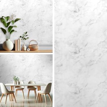 Imagem de Papel de Parede Adesivo Lavável Envelopamento Antimanchas 5 metros (Mármore Calacata)