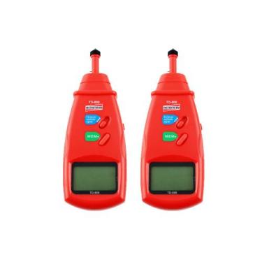 Imagem de Kit 2 Tacômetro Digital Contato Rotação Faixa 0,5 A 19999 Rpm Velocida
