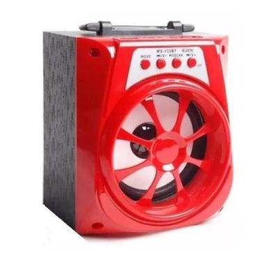 Imagem de Caixa de Som Portátil Bluetooth Mp3 USB Radio Fm Auxiliar 8W Aero Verm