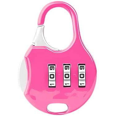 Imagem de Cadeado com Senha 3 Dígitos – Proteção Armários Malas Maletas – Antifurto Compacto Seguro Durável (Rosa)