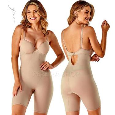 Imagem de Body Modelador Macaquinho Feminino Com Bojo Casquinha Com Perna 350168