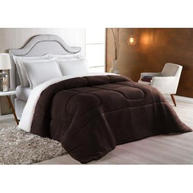Imagem de Coberdrom king Size Dupla Face - Sherpa com Manta Coral Fleece Tabaco 