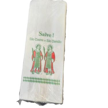 Imagem de Kit 350 Sacolas de Papel Branca 9x27cm p/ São Cosme e Damião - Lynx pr