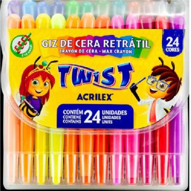 Imagem de Giz de cera retratil twist 24 cores - acrilex