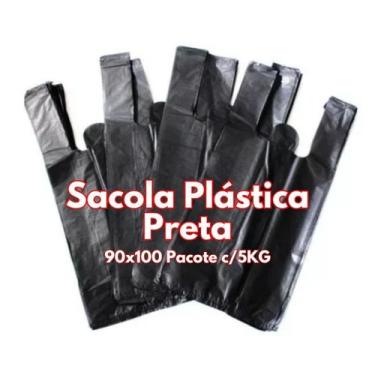 Imagem de Sacola Plástica Preta - 90x100  Pacote 5KG - BASAM