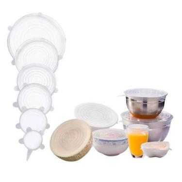 Imagem de Kit 6 Tampas De Silicone Para Panelas Potes Forma Universal - Bc Bora 