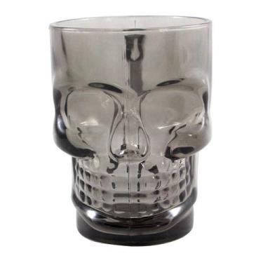 Imagem de Caneca Caveira Preta Viking Vidro 500ml Skull Chopp Mug - Zona Criativ