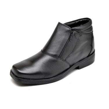 Imagem de Bota Casual Masculina Couro Zíper Resistente Leve Conforto - Rubim Cal