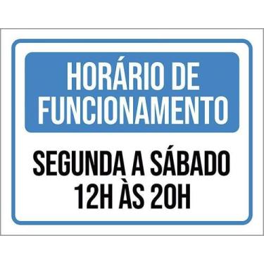 Imagem de Placa De Sinalização - Horário Funcionamento 36X46 - Sinalizo