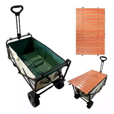 Imagem de Carrinho Utilitário Dobrável Carga 150kg Mesa Removível - LORBEN, Verd