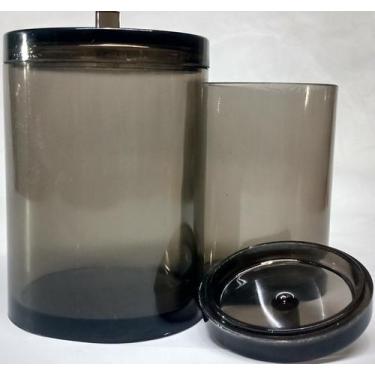 Imagem de Porta Algodão e Cotonete em Acrílico Super Resistente  - Acrinil, Fumê