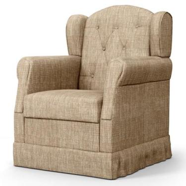 Imagem de Poltrona de Amamentação Fixa Letícia Linho Bege Escuro - Phoenix - Pho