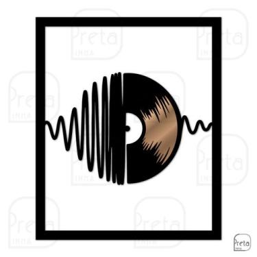 Imagem de Quadro de Parede Decoração Musica Disco de Vinil 50x40cm - Linha Preta