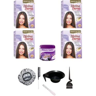 Imagem de Hene em Po Divina Dama 04x50gr Jaborandi (Incolor, Chocolate, Preto, A