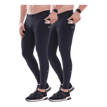 Imagem de Kit 2 Calça Legging Masculino Compressão Pro Racing Com Bolsos - Eleme