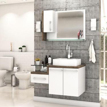 Imagem de Gabinete para Banheiro C/cuba RT41 e Espelheira Legno 830 - Compace, B