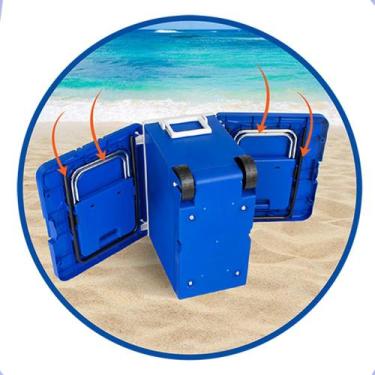 Imagem de Caixa Térmica 32 L Com Mesa E Cadeira Praia Camping 5 Em 1 - Arqplast,